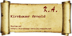 Kirnbauer Arnold névjegykártya